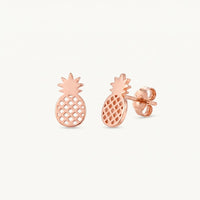 Thumbnail for Ananas oorbellen — productfoto op witte achtergrond, rosé goud | SKU: 437186-rose-gold-color