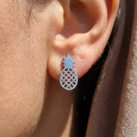 Thumbnail for Oorknopjes — close-up van de details, zilver | SKU: 437186-silver-plated
