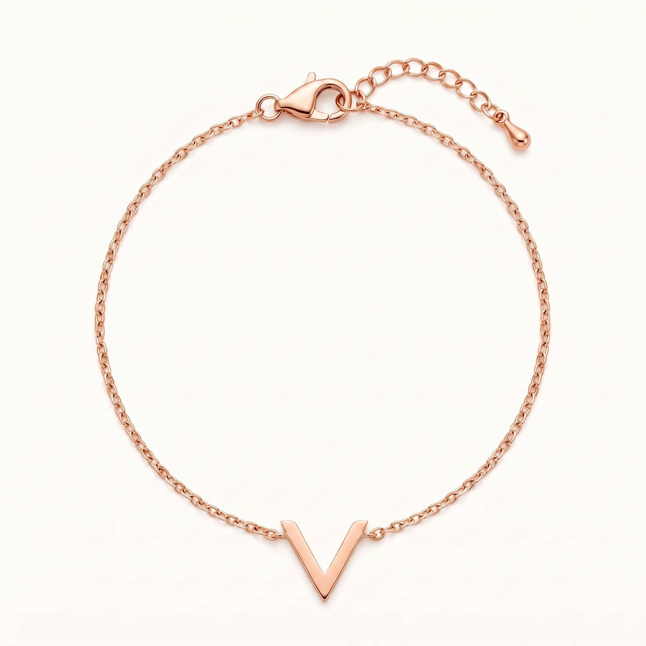 V armband — productfoto op witte achtergrond, rosé goud | SKU: 9443177-rose-gold