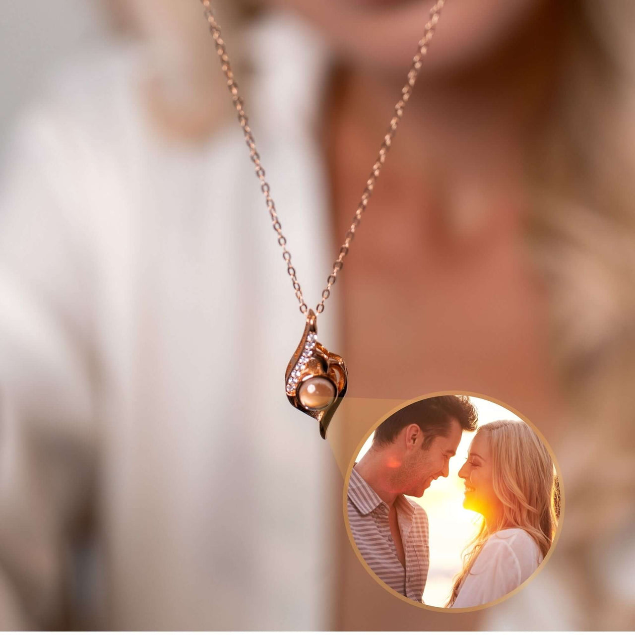 Luxury Photo Necklace by Brother & Sisters showcasing a photo pendant capturing precious memories with elegance.