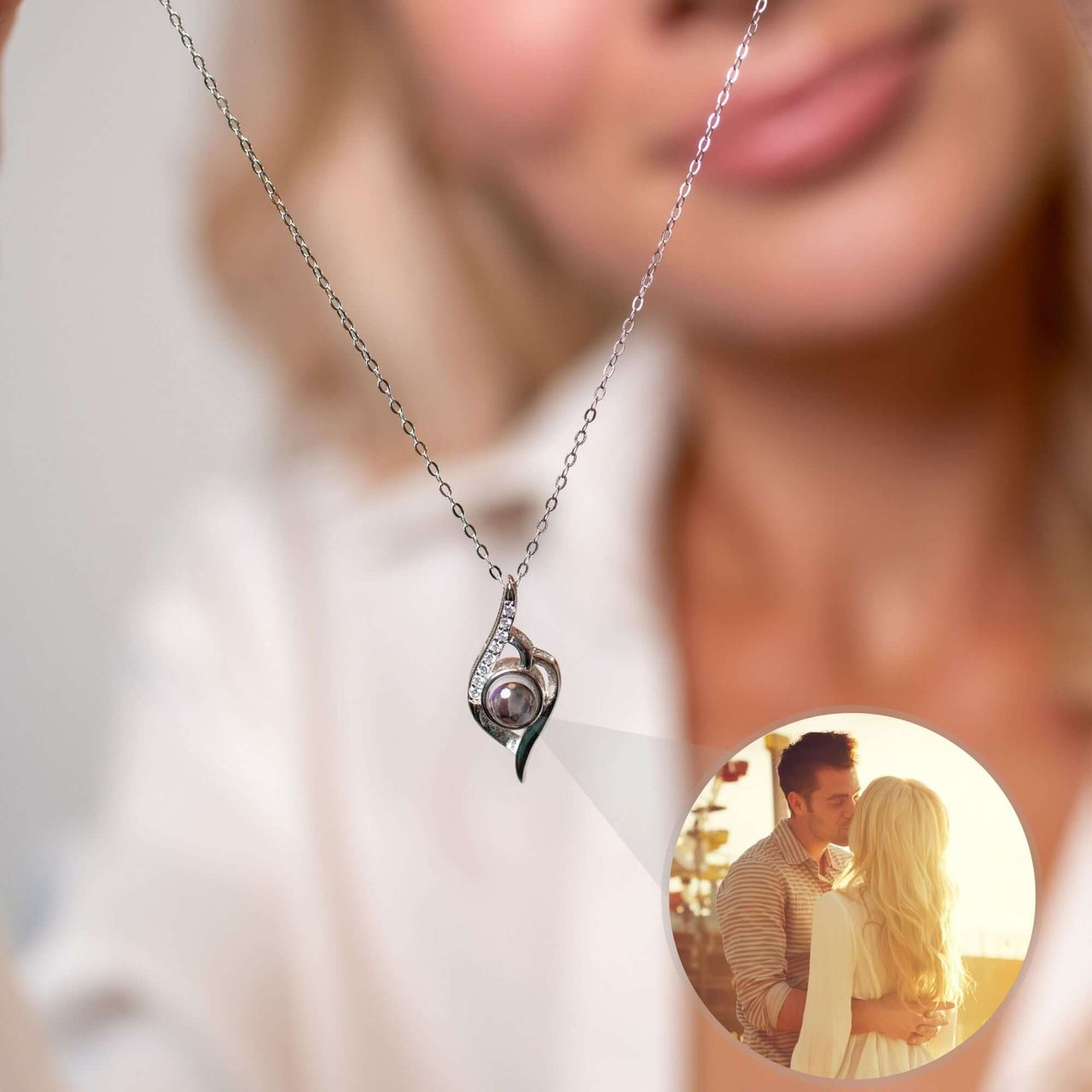 Luxury Photo Necklace by Brother & Sisters showcasing a hidden photo pendant in elegant design.