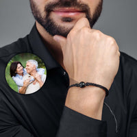 Thumbnail for Classic Photo Bracelet worn on man's wrist, showcasing customizable photo charm by Brother & Sisters.