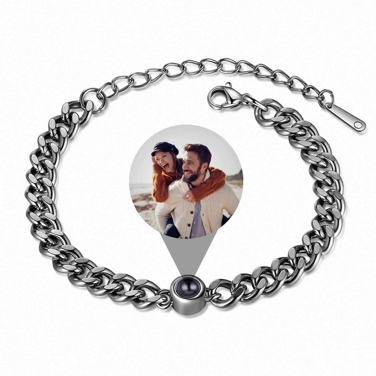 Man Bracelet - Men’s Personalised Bracelet - Steel Personalized Photo Bracelet - Personalized Gift for Men - Custom Jewelry for Him - Custom Bracelet Picture - Personalised Photo Gift Bracelet Brother & Sisters