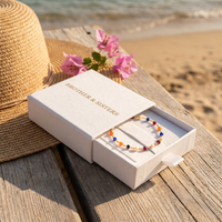 Thumbnail for Multicolour Bead Anklet in a Brother & Sisters box, showcasing vibrant jewel tones, perfect for summer days.