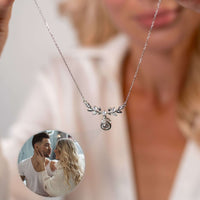 Thumbnail for Nature Photo Necklace showcasing a loving couple, ideal for personal memories by Brother & Sisters.