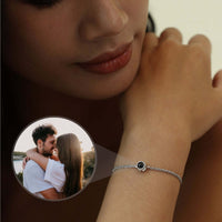 Thumbnail for Photo Personalized Bracelet showcasing a photo projection pendant, by Brother & Sisters, elegant custom jewelry for her.