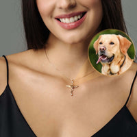 Thumbnail for Protection Photo Necklace with a cherished dog photo, elegant design by Brother & Sisters, perfect for keeping memories close.