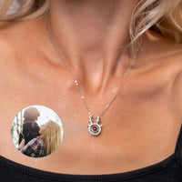 Thumbnail for Reindeer Photo Necklace featuring a personal photo insert and festive reindeer design by Brother & Sisters.