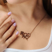Thumbnail for Rose Name Necklace by Brother & Sisters, featuring a rose design in elegant rose gold, perfect for personalized style.