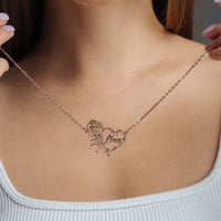 Thumbnail for Rose Name Necklace showcasing a personalized design with a rose, crafted in rose gold by Brother & Sisters.
