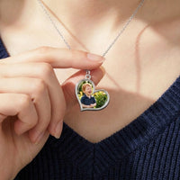 Thumbnail for Looking down at the silver heart pendant held in her fingers, her son's photo revealed | SKU: TPH-HRTN-SILVER