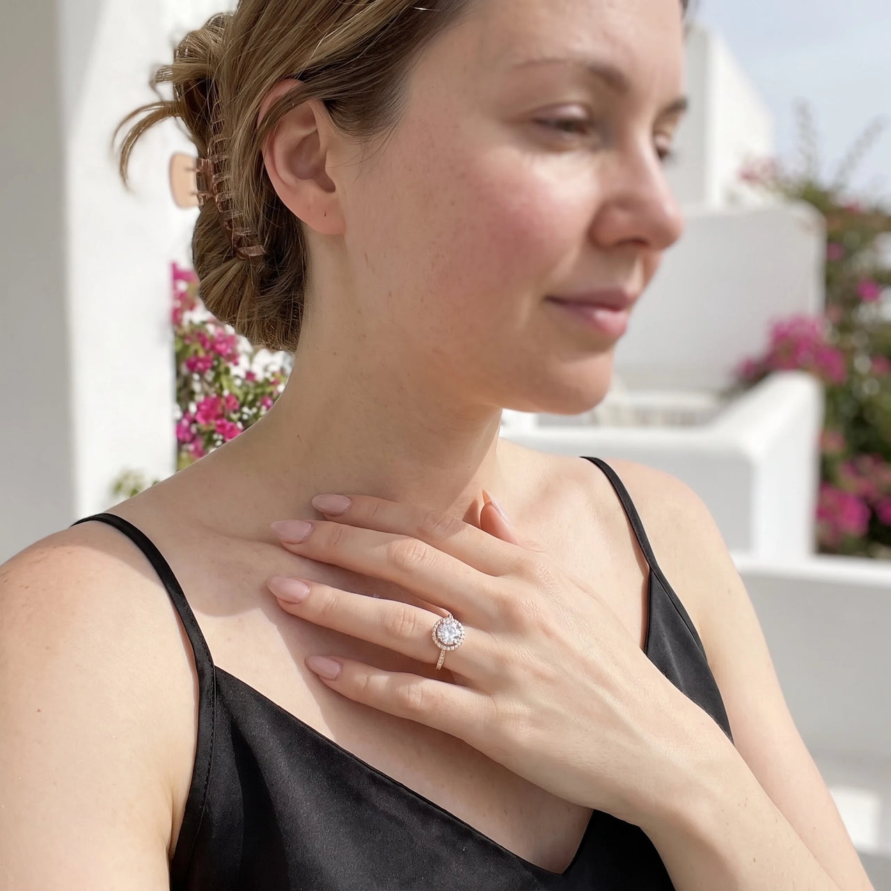 Ring rosé goud — gedragen in het dagelijks leven, rosé goud | SKU: 101791-4.5-rose-gold