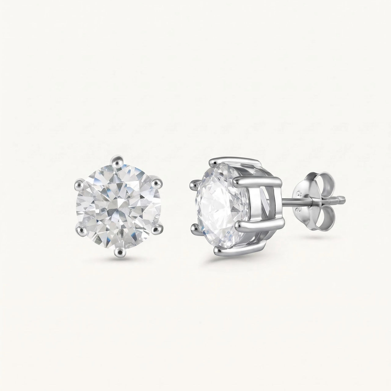 Oorknopjes — productfoto op witte achtergrond, zilver | SKU: 5056659