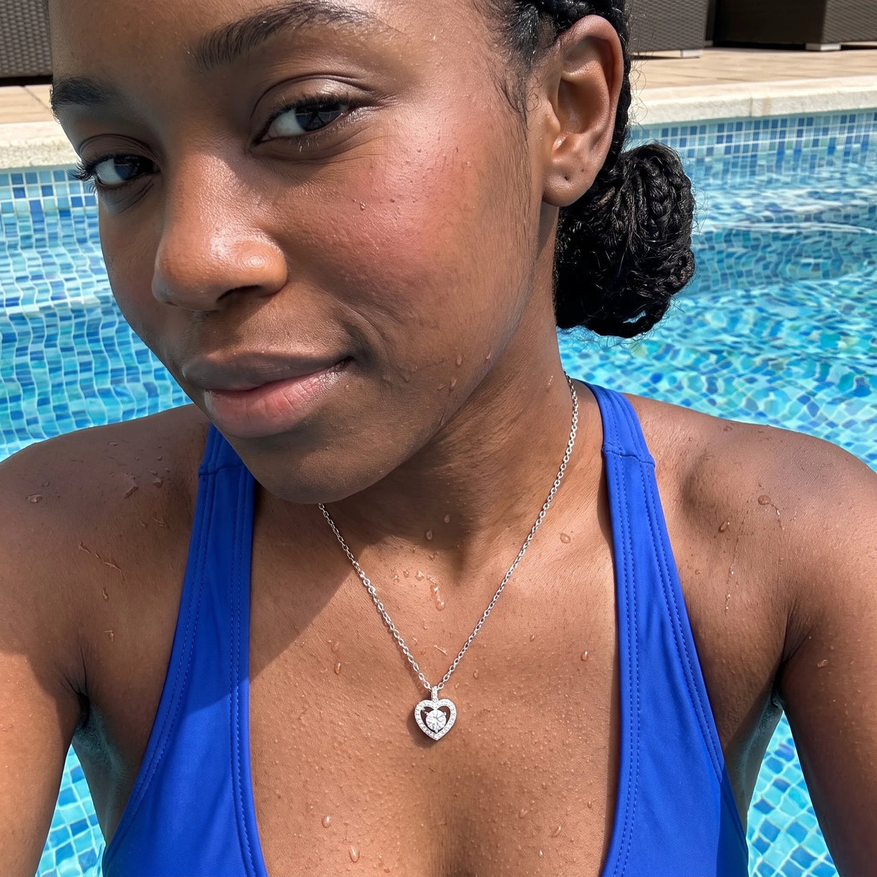 Hart ketting — gedragen in het water, waterproof, zilver | SKU: 505744