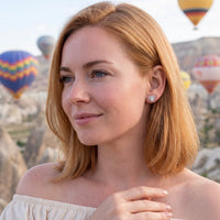 Thumbnail for Silver stud earrings worn on a summer trip | SKU: 1953493
