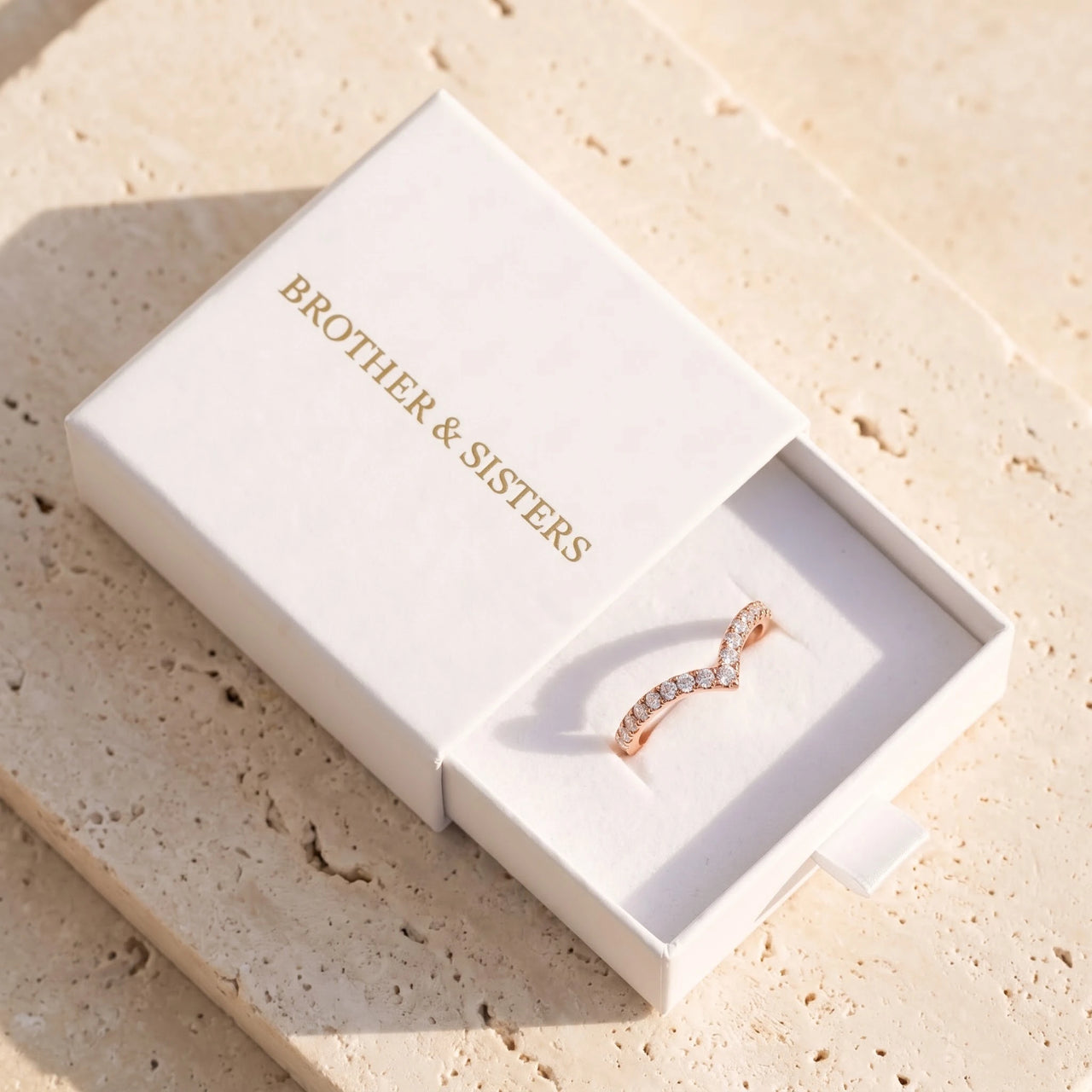V ring — in de cadeaudoos, rosé goud | SKU: 10645547-4.5-rose-gold