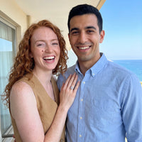 Thumbnail for Couple moment, she wears the Silver Rectangle Ring | SKU: 1969566-4.5-silver