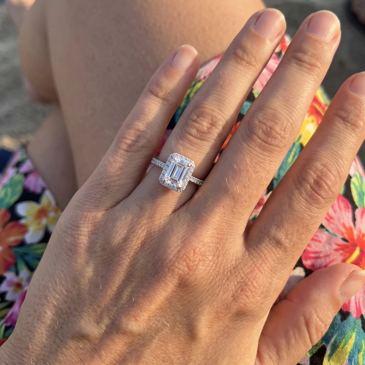 Silver Rectangle Ring worn, showing its real size | SKU: 1969566-4.5-silver