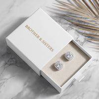 Thumbnail for Silver stud earrings with the Brother & Sisters gift box | SKU: 505263