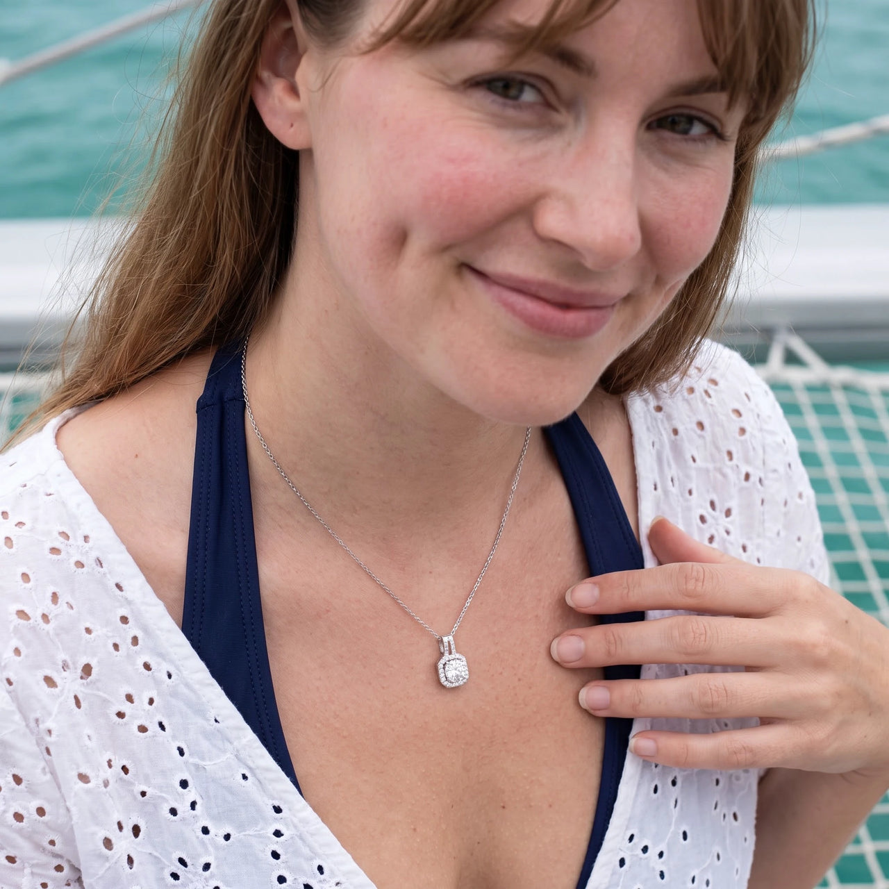 Zilveren ketting dames — gedragen, zilver | SKU: 505762