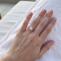 Thumbnail for Ring zirkonia — gedragen, echte grootte, rosé goud | SKU: 497131-4.5-rose-gold