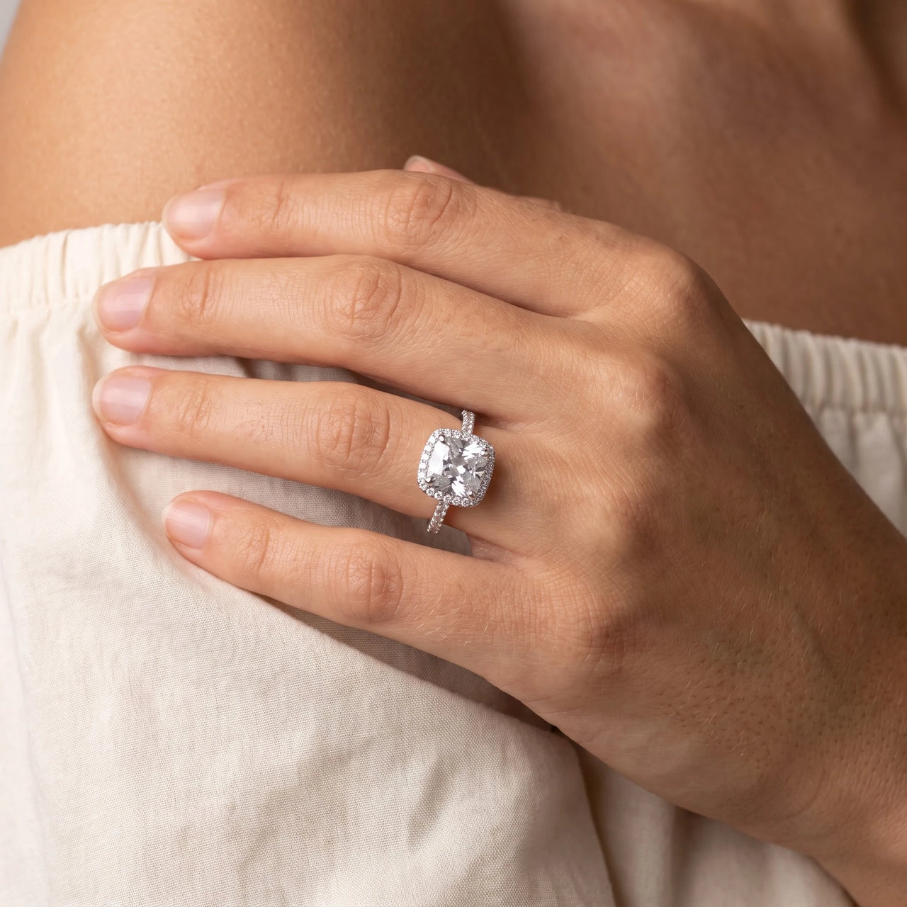 Close-up of the Silver Timeless Ring worn | SKU: 497131-4.5-silver