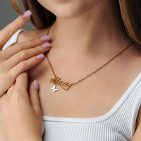 Thumbnail for Simple Name Necklace by Brother & Sisters showcasing a personalised name pendant on a delicate gold chain.
