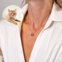 Thumbnail for Sun Photo Necklace by Brother & Sisters featuring a custom photo of a cat, capturing cherished memories in a stylish design.