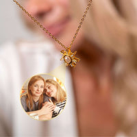 Thumbnail for Sun Photo Necklace featuring a customizable photo charm by Brother & Sisters, perfect for capturing cherished memories.