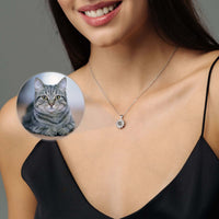 Thumbnail for Sunflower Photo Necklace featuring personalized cat photo projected in sunflower pendant by Brother & Sisters.