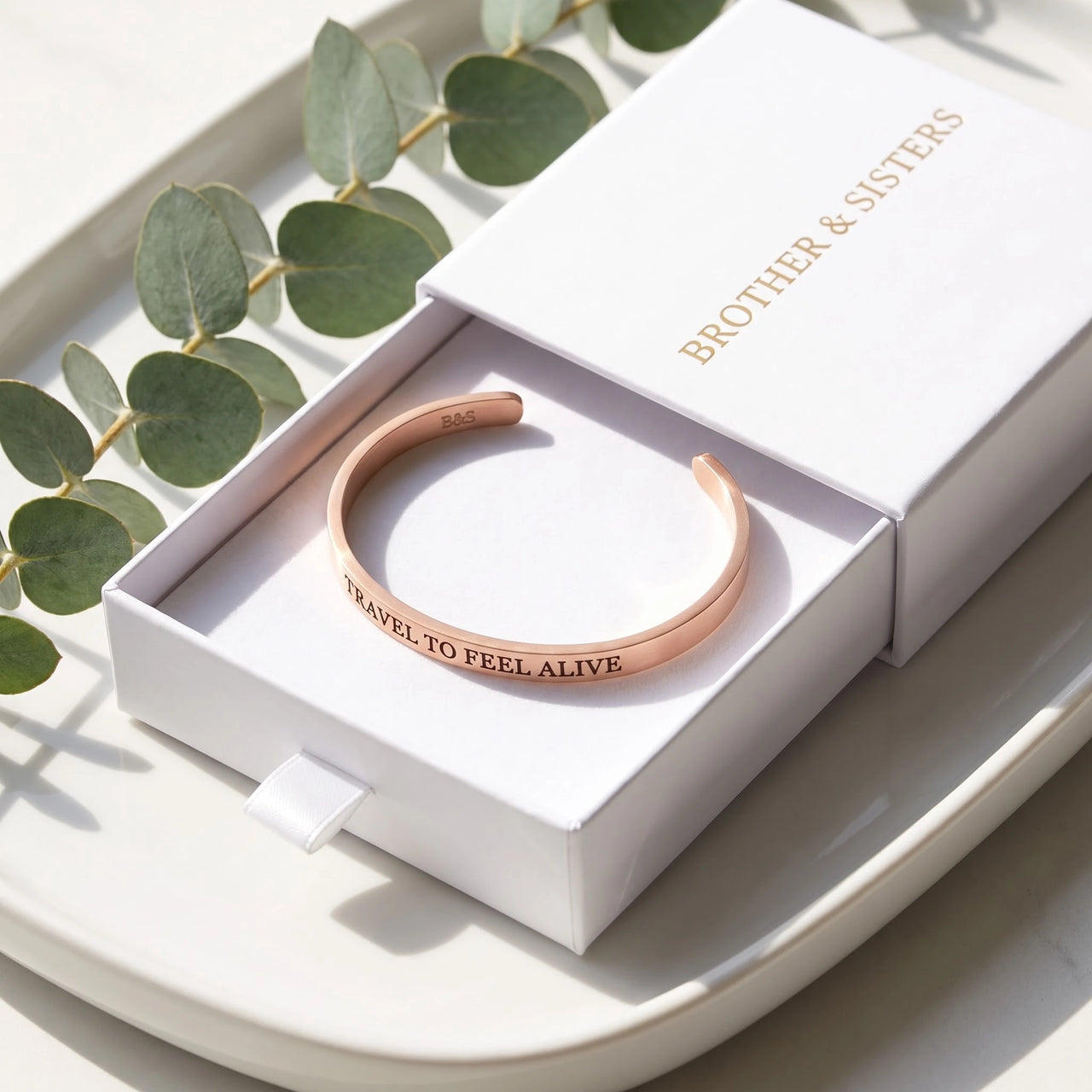 Armband met tekst — in de cadeaudoos, rosé goud | SKU: ttfa-rg