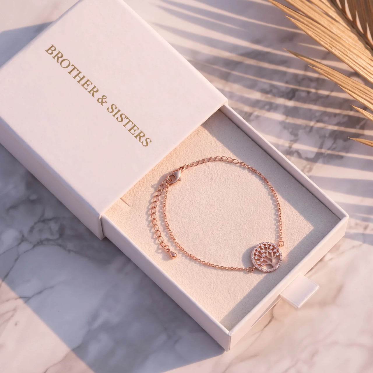 Levensboom armband — in de cadeaudoos, rosé goud | SKU: 18963309-rose-gold