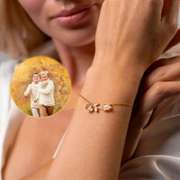 Thumbnail for Tulip Photo Bracelet by Brother & Sisters, featuring a tulip charm and hidden photo projection for personalized style.