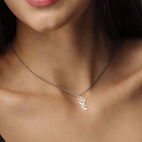 Thumbnail for Vertical Name Necklace by Brother & Sisters, elegantly displaying the name 'Rose' in a modern vertical design.
