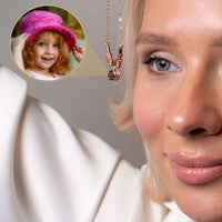 Thumbnail for Wings Photo Necklace featuring a personalized photo within angel wings by Brother & Sisters, elegant keepsake jewelry.