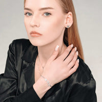 Thumbnail for Austrian Crystals Flowers Bracelet - Silver Bracelet For Women - Chain Bracelet Bracelet Brother & Sisters
