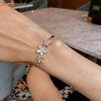 Thumbnail for Austrian Crystals Flowers Bracelet - Silver Bracelet For Women - Chain Bracelet Bracelet Brother & Sisters