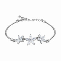 Thumbnail for Austrian Crystals Flowers Bracelet - Silver Bracelet For Women - Chain Bracelet Bracelet XS-S (14-16cm) Brother & Sisters