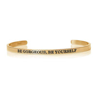 Thumbnail for Be Gorgeous, Be Yourself - Quote Bracelet - Mantra Bracelet Bracelet 18k Gold Brother & Sisters