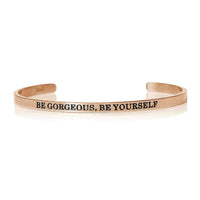 Thumbnail for Be Gorgeous, Be Yourself - Quote Bracelet - Mantra Bracelet Bracelet 18k Rose Gold Brother & Sisters