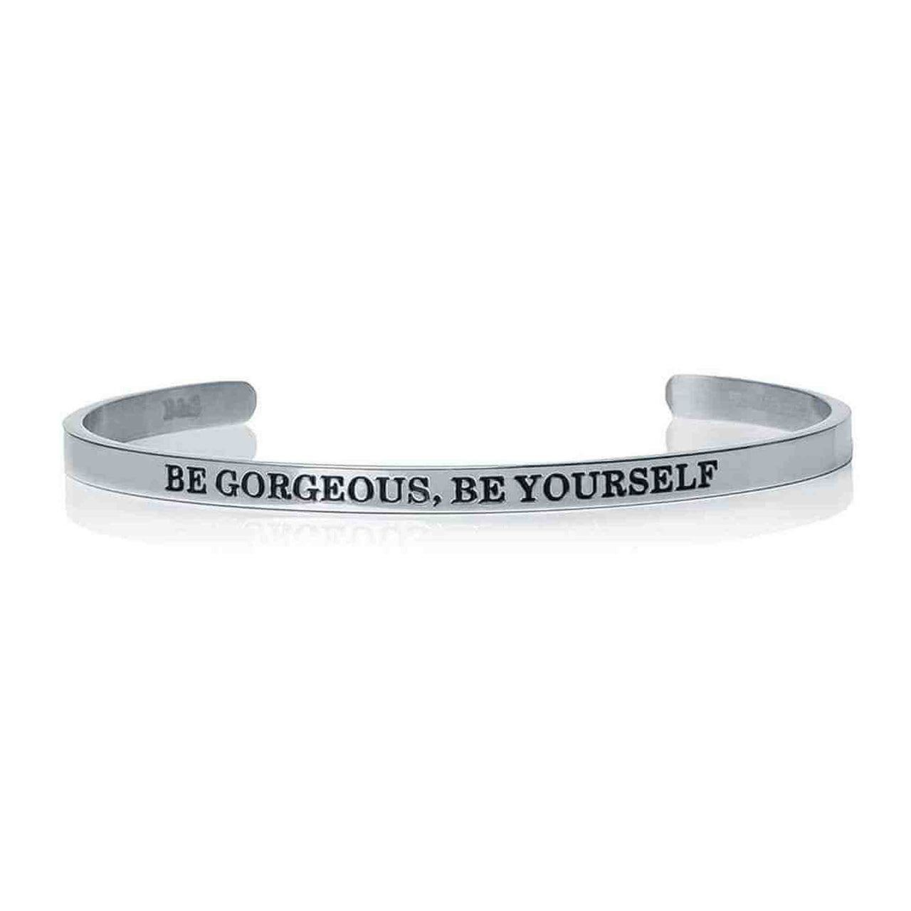 Be Gorgeous, Be Yourself - Quote Bracelet - Mantra Bracelet Bracelet 18k White Gold Brother & Sisters