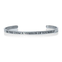 Thumbnail for Be The Unique Version Of Yourself - Quote Bracelet - Mantra Bracelet Bracelet 18k White Gold Brother & Sisters