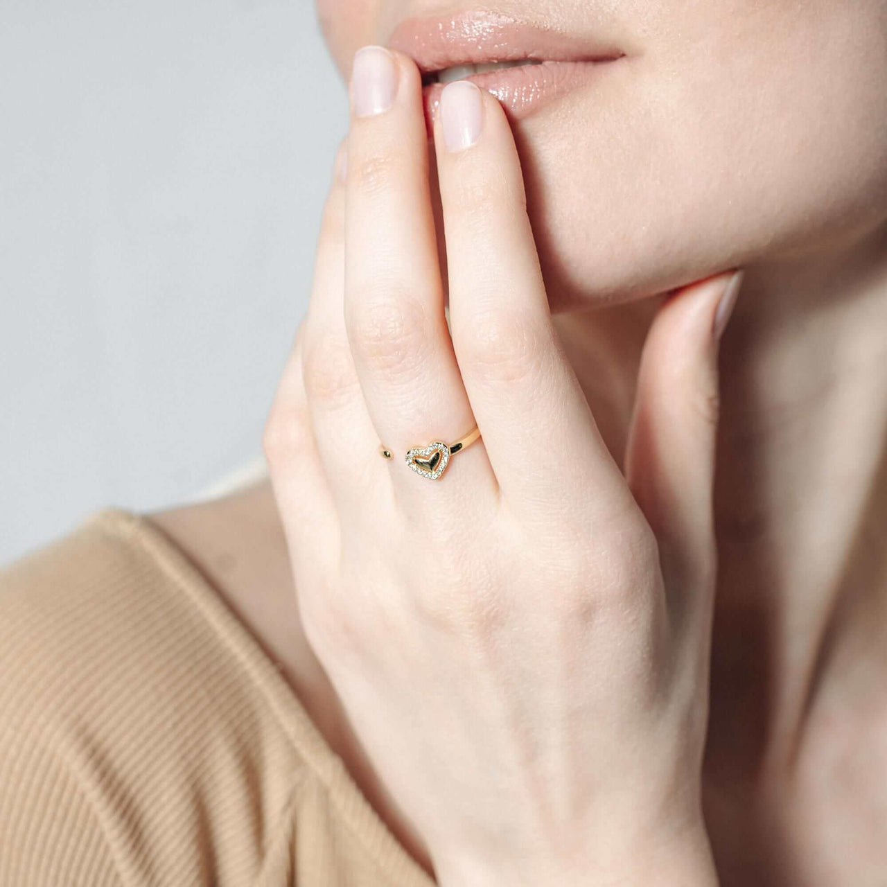 Gold Ring for Women - Stainless Steel Ring - Woman Ring - The Heart Ring Ring Brother & Sisters