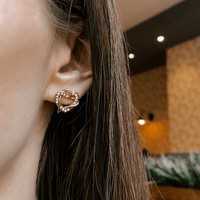 Thumbnail for Hearts with Austrian Crystals Earrings - Stud Earrings - Earrings for Women - Women Earrings Earrings Brother & Sisters