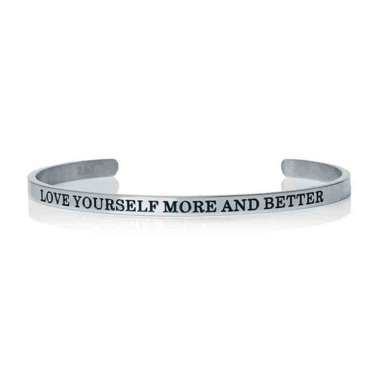 Love Yourself More And Better - Quote Bracelet - Mantra Bracelet Bracelet 18k White Gold Brother & Sisters