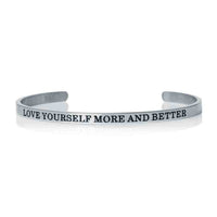 Thumbnail for Love Yourself More And Better - Quote Bracelet - Mantra Bracelet Bracelet 18k White Gold Brother & Sisters