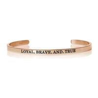 Thumbnail for Loyal, Brave, And, True Bracelet - Quote Bracelet - Mantra Bracelet Bracelet 18K Rose Gold Brother & Sisters