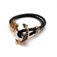 Thumbnail for Man Bracelet -  Man Leather Bracelet - Rose Gold Anchor Bracelet - Men's Bracelet Bracelet Brother & Sisters