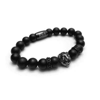 Thumbnail for Man Bracelet - Men’s Beaded Bracelet - Black Lion & Black Stones Bracelet - Men’s Bracelet Bracelet Brother & Sisters