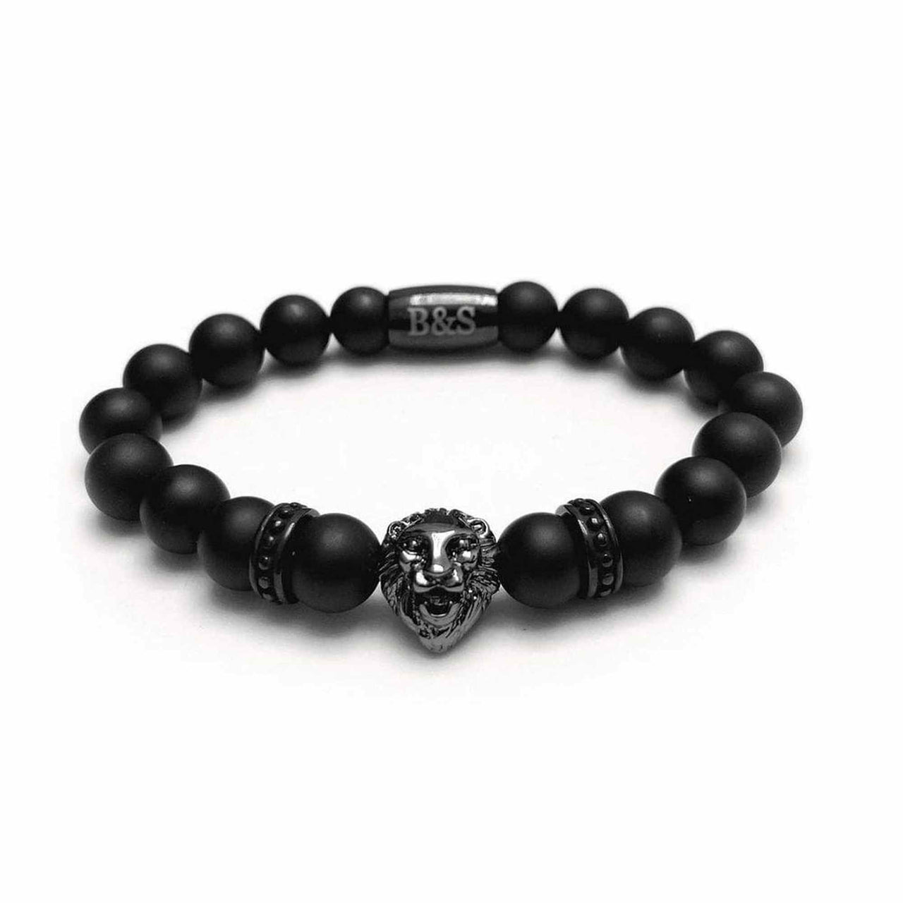 Man Bracelet - Men’s Beaded Bracelet - Black Lion & Black Stones Bracelet - Men’s Bracelet Bracelet XS (14-15cm) Brother & Sisters